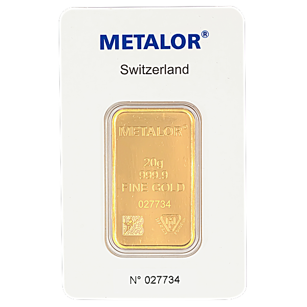 20g Metalor Fine Gold bar