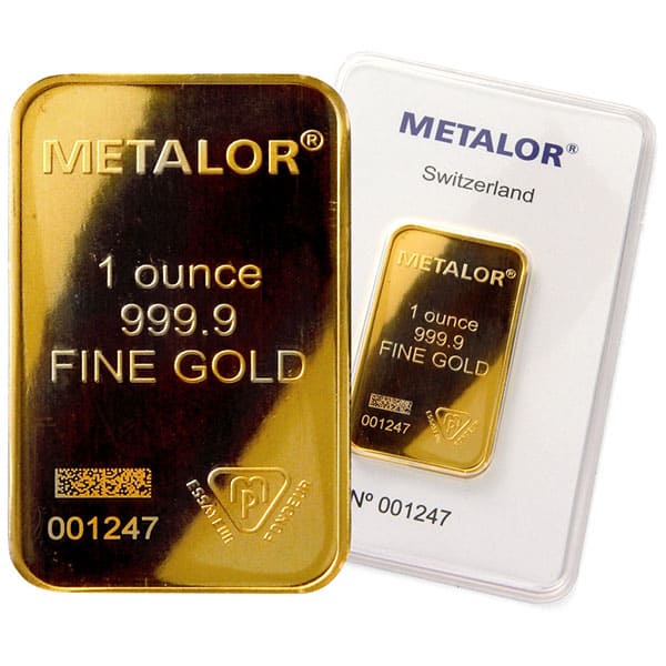 1oz Metalor Fine Gold bar