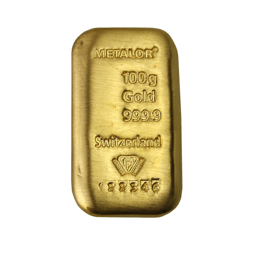 100g Metalor Fine Gold bar